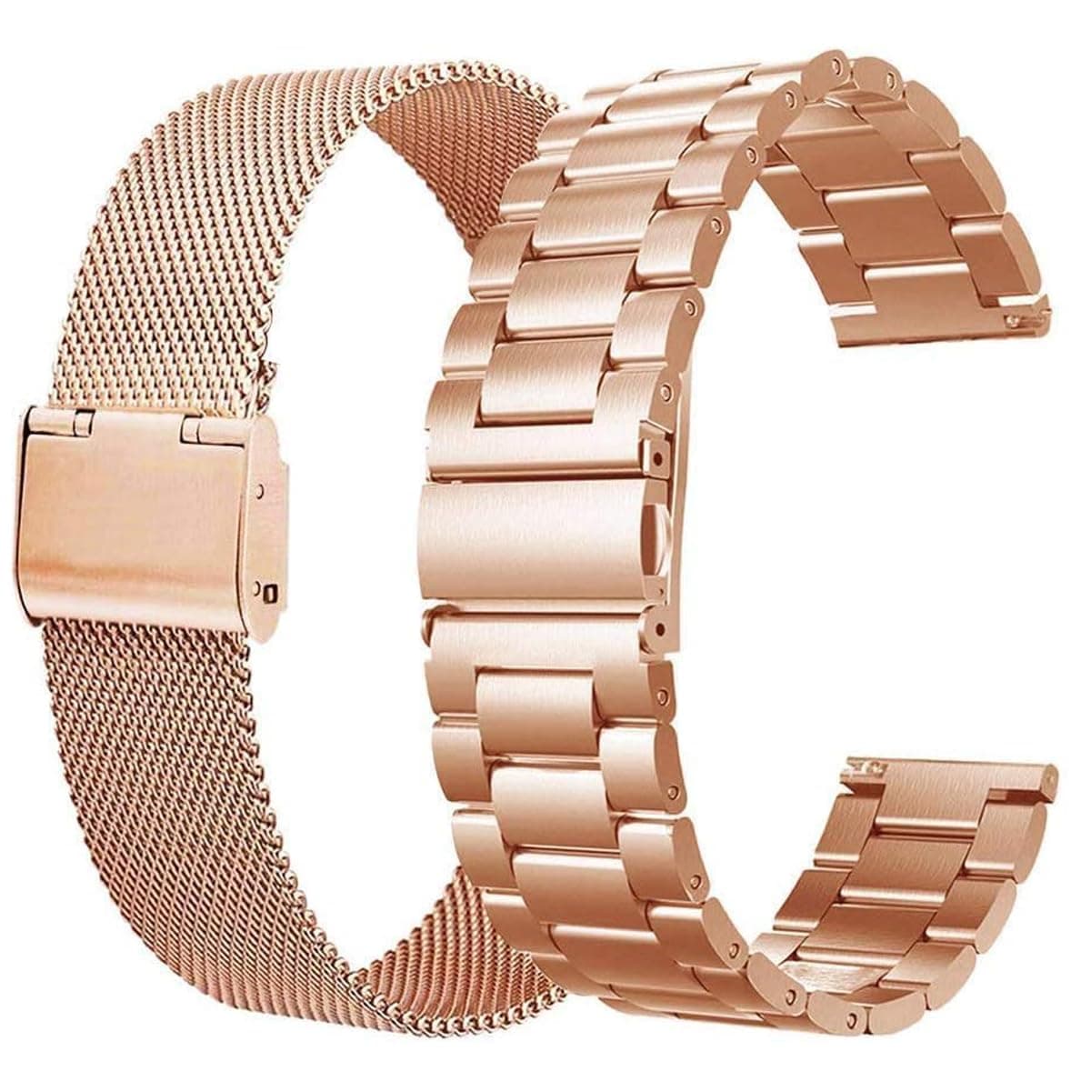 valkit Compatible with Samsung Galaxy Watch 7/5/4 40mm 44mm Band/Galaxy Watch Pro 5 45mm/Galaxy Watch 3 41mm Band 2 Pack 20mm Stainless Steel Wristbands Men Women for Galaxy Watch Active