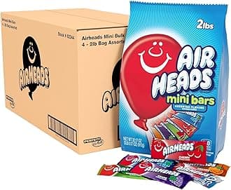 Mini Bars, Six Assorted Fruit Flavors, Easter Candy Bulk Variety, Easter Basket Essentials Stuffers, Individually Wrapped Taffy, 80 Count Bag (4-Pack)
