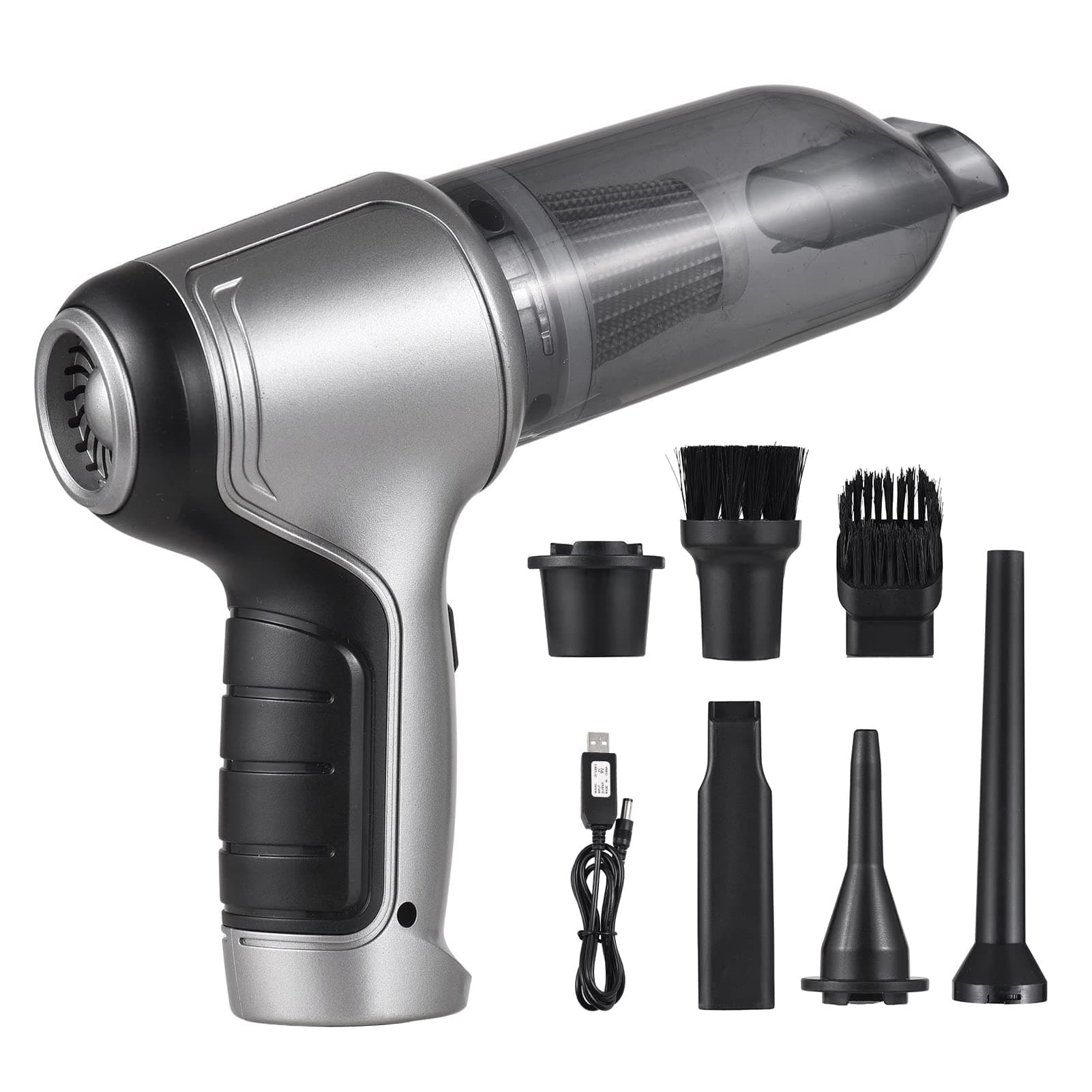 Handheld Car Vacuum Handheld Cordless Cleaner Portable Mini Air Duster & Hand Pump With 19000Pa Strong Suction USB Charge for Pet Hair Dust Gravel Cleaning Home Office