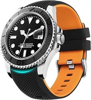 FullmosaFullmosa Watch Straps 20mm Silicone Smart Watch Strap No Gaps Compatible with Samsung Galaxy/Garmin/Huawei/Fossil for Men, Black/Yellow