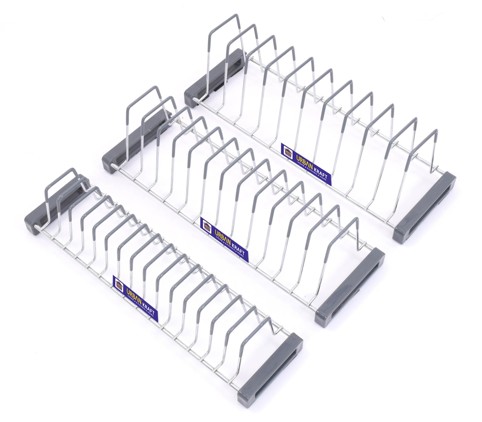 URBAN KRAFT Modular Kitchen Basket For 20 Inch Plate Fixer Set of 3 /Tandem Box Drawer Organizer for Kitchen Cabinet |Thali Stand Holder ((Plate+Thali+Saucer) Stand)