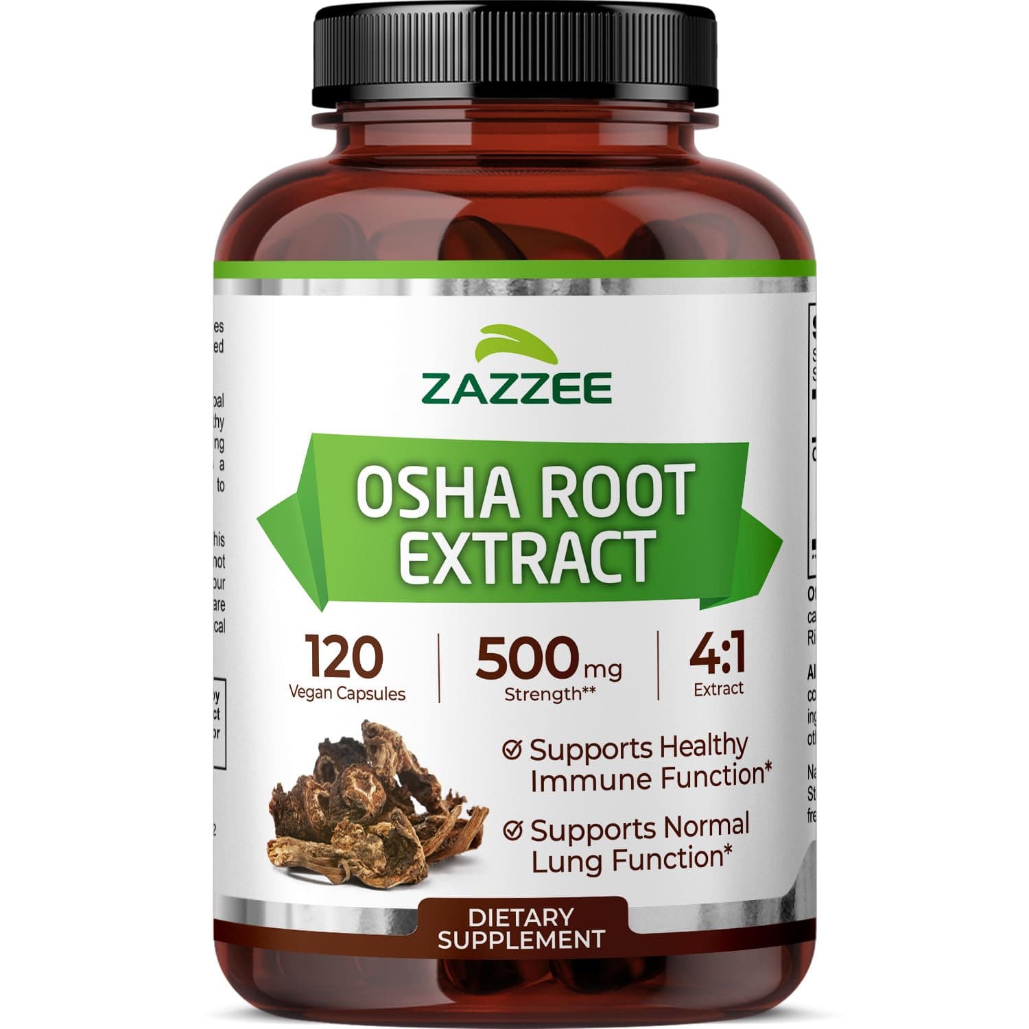 Zazzee OSHA Root 4:1 Extract, 120 Vegan Capsules, 4 Month Supply, Ligusticum Porteri, Botanical & Antioxidant Support, Concentrated & Standardized 4X Herbal Supplement, Non-GMO, Made in the USA