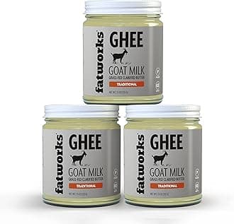- Fatworks Fine Filtered 100% Grass-Fed Goat Milk Ghee, Pasture Raised on Small Family U.S. Farm. KETO, PALEO, WHOLE 30 APPROVED, 7.5 oz.