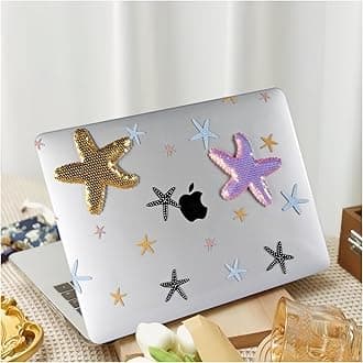 Cute Case for MacBook Pro 13 inch M2 2024-2016 A2338 M1 A2251 A2289 A2159 A1989 A1708 A1706,for MacBook Pro13 Cute Print Case& Keyboard Cover for Mac Pro 13 M1 Kawaii Print, Starfish