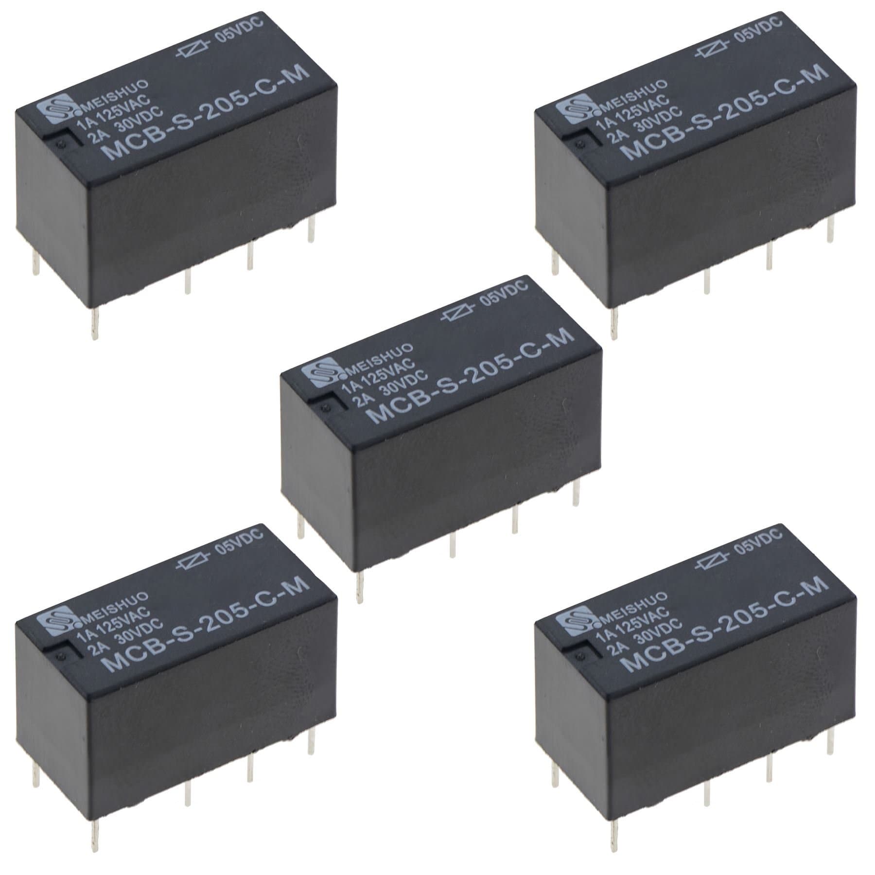 5 x 5V Subminiature Changeover Relay 2A DPDT
