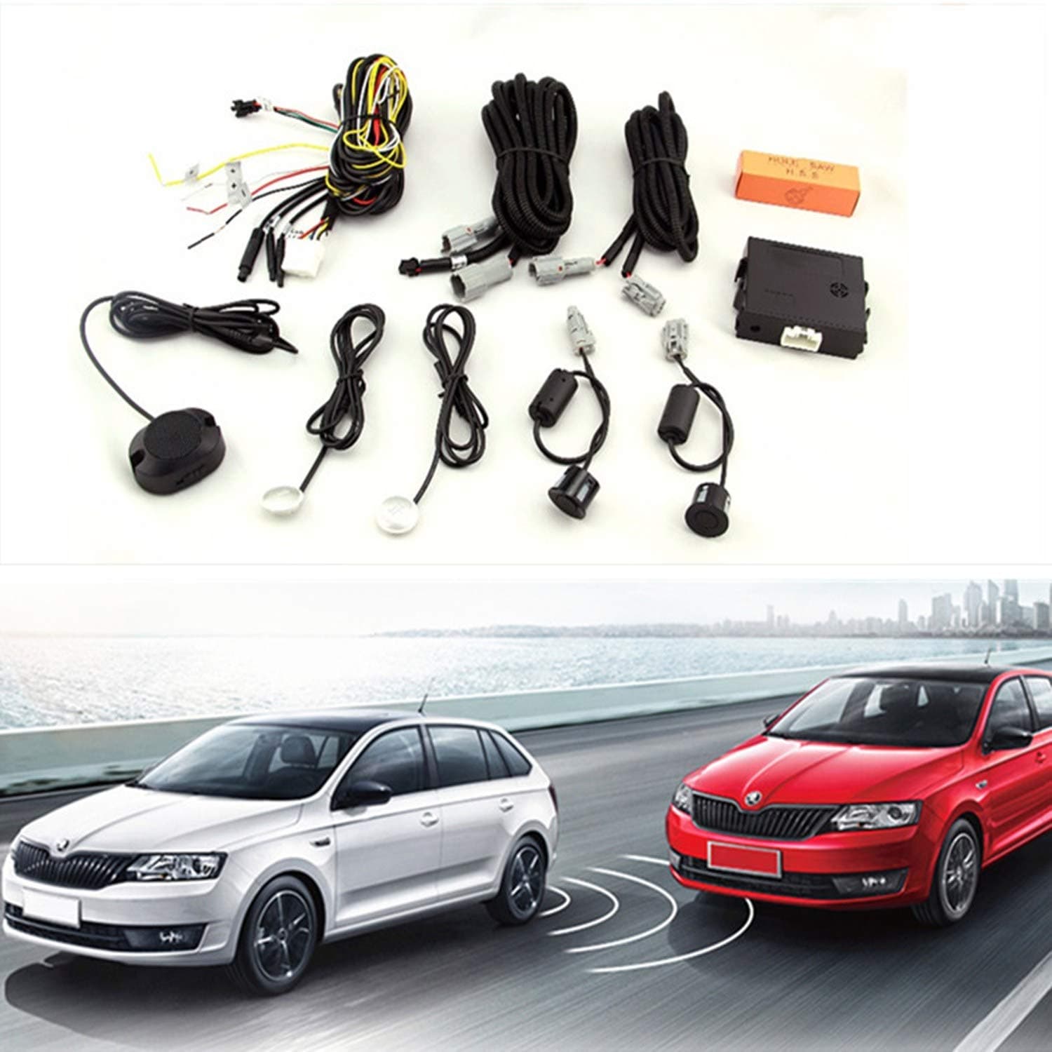 CarBest Ultrasonic Blind Spot Detection System - BSD Change Lane Safer BSA BSM - Blind Spot Monitoring Assistant - Car Driving Security - 1 Pack - Turn Signal Integration - Passenger Car