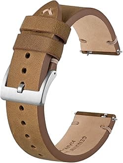 BISONSTRAP Distressed Leather Watch Strap, Watch Replacement Bands for Men, Quick Release Spring Bars, Band Width 18mm 20mm 22mm