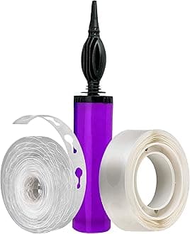 ITAF Hand Held Balloon Air Pump Inflator For Metallic Pastle Balloons, 5 Meter Balloon Arch Kit & 1 Roll of 100 pc Removable Glue Dot For Decoration of Birthday/Anniversary/Bachlorette/Baby Shower