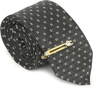 MUTAQINOTIMens Woven Premium Silk Necktie With Pocket Square and Golden Tie Pin (TEGP)