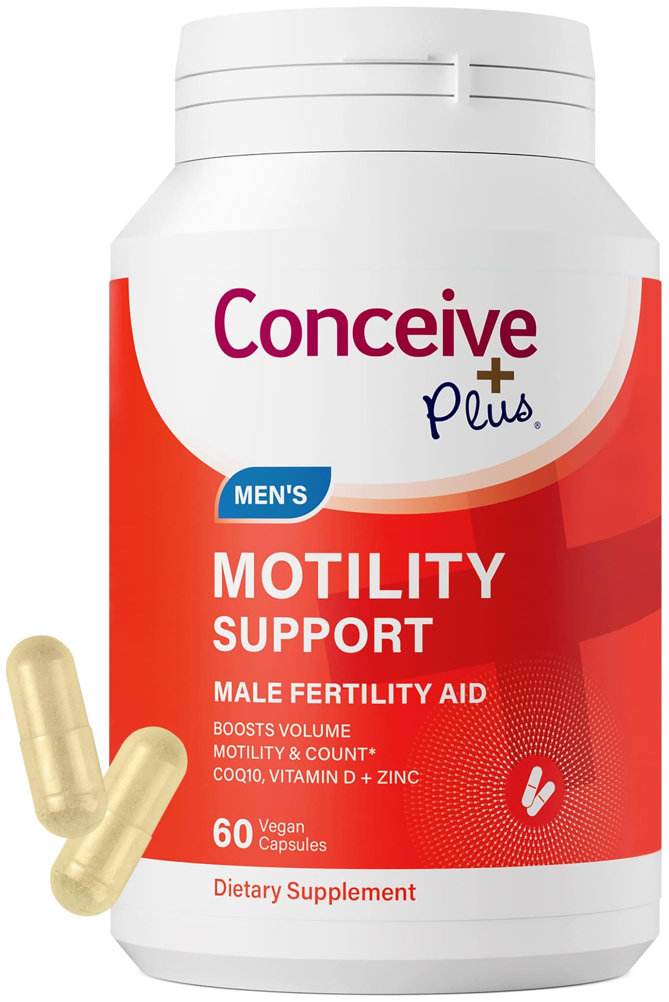 Motility Support for Men | Boost Sperm Volume & Count | Spermidine Supplements with Vitamin D, E, Zinc, Antioxidants – Multivitamin Fertility Supplements for Men, 60 Caps