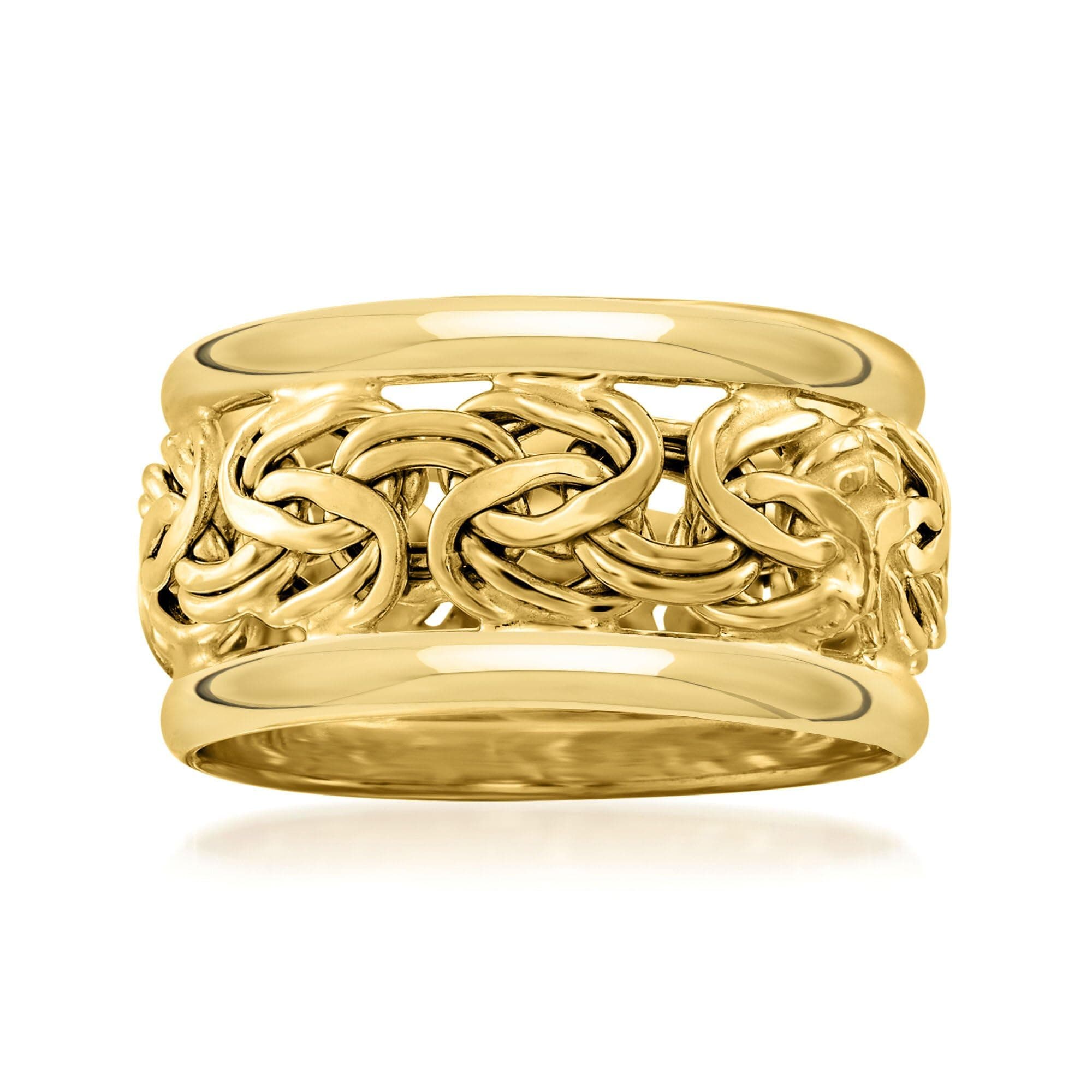 Ross-Simons18kt Yellow Gold Wide Byzantine Ring