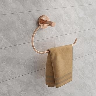 USF Bath Accessories Towel Hanger for Wash Basin, 304 Stainless Steel Napkin Holder for Bathroom, Hand Towel Hanger, Towel Holder for Home, Towel Ring Bath Utilities (Rose Gold) 1 Piece