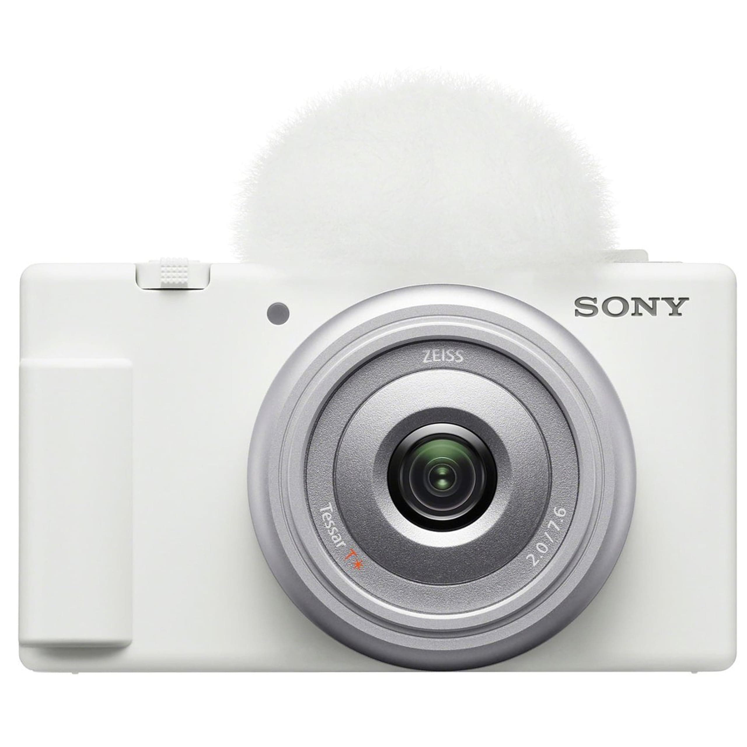 Sony ZV-1F (White) Content Creator's Ultimate Kit: 128GB Extreme Memory, Mic, Video Light, Editing Software, U-Grip, and Tripod Bundle (21pc)