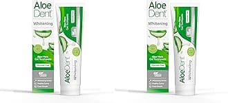Aloe Dent Whitening Aloe Vera Toothpaste Fluoride Free, Natural Action, Vegan, Cruelty Free, SLS Free, Naturally White, Healthy Gums, 100 ml (Pack of 2)