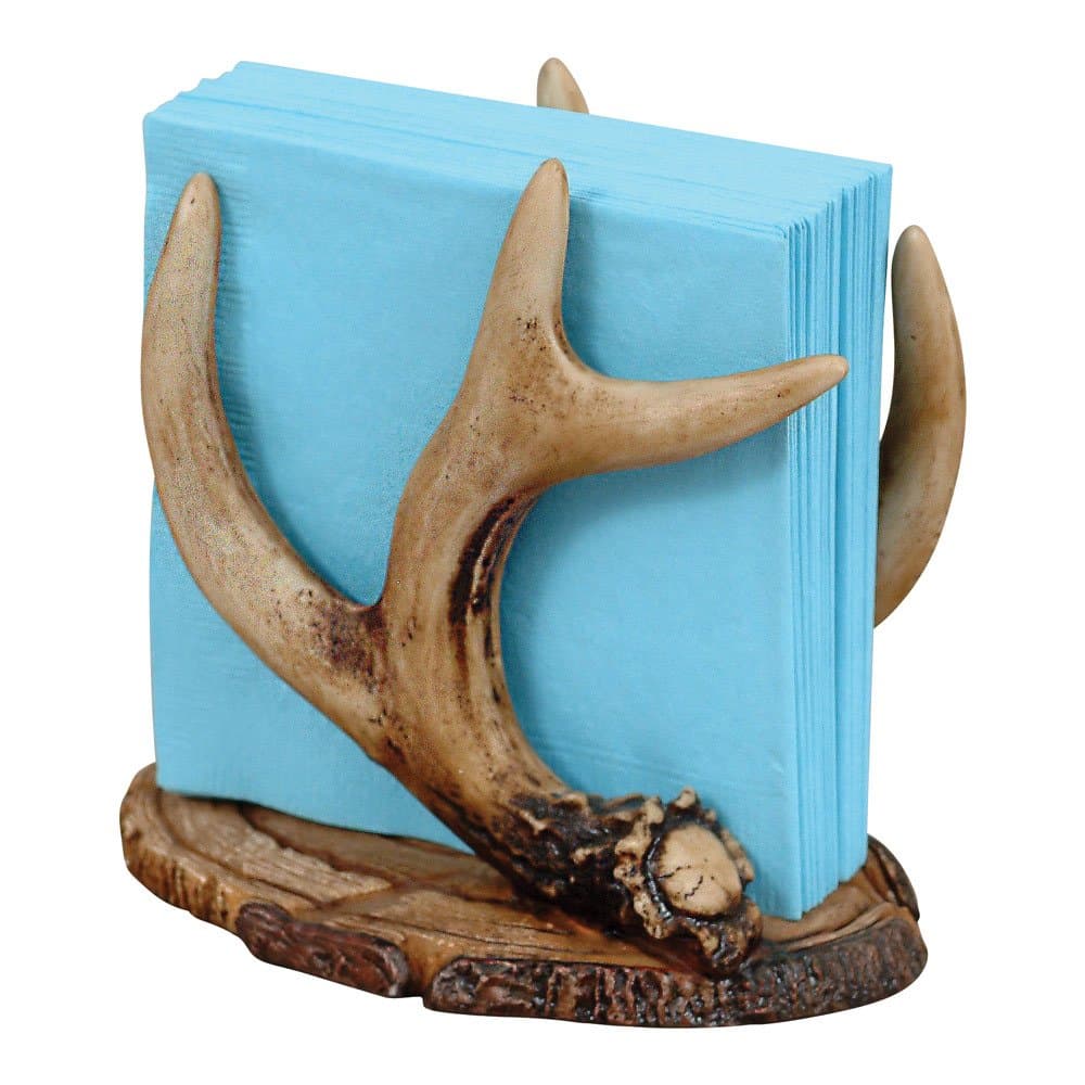 Antler Napkin Holder - Rustic Cabin-Style Polyresin Holder - 6" x 6" x 4"
