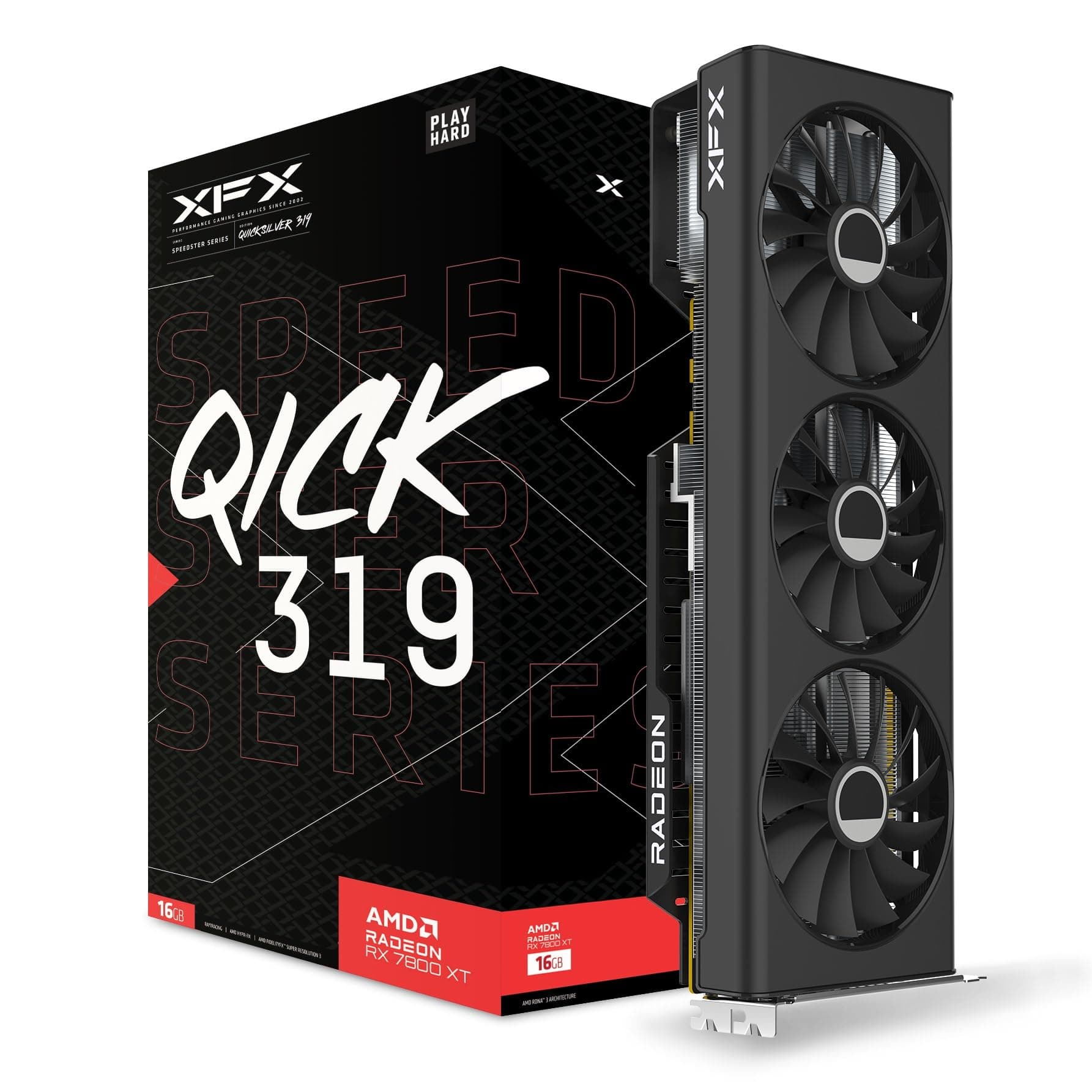 Speedster QICK319 RX 7800 XT CORE Gaming Graphics Card 16GB GDDR6 HDMI 3xDP, AMD RDNA 3 RX-78TQICKF9