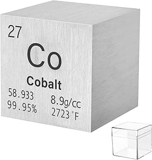 Cobalt Cube Metal Density Cubes Pure Metal High Density Element Cube for Element Collections Lab Experiment Material Hobbies DIY Teacher Science Creative Gift (CO 1inch)