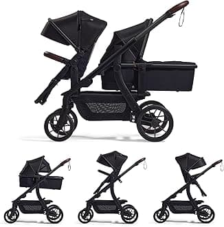 ChangeGo Baby Stroller, Convertible Single-to-Double-to-Wagon Stroller with 23 Configurations, Carry-cot and Seat Included, Large PU Wheels, All-Wheel Suspension ＆ Extendable UPF50+ Canopy