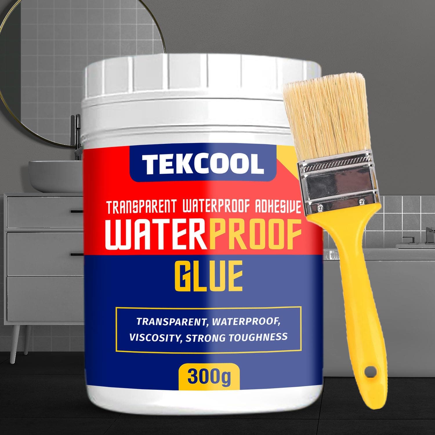 TEKCOOL Roof Water Leakage Solution, Waterproof Glue, Waterproof Coating, Roof Waterproofing, Water Proof Glue, Crack Seal, Liquid Rubber for Waterproofing, Wall Glue (PACK 1 / 300GM),