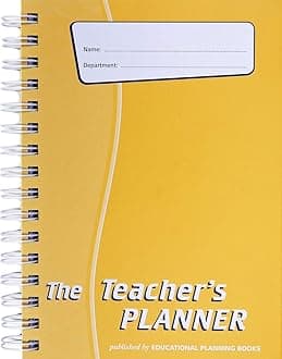 Educational Planning Books - The Teachers Planner Wirobound 2025-26 | A5 Teacher Planner & Academic Diary, Page-a-Day Teacher Notebook in 8 Periods per Day - Yellow (TP7-Y)