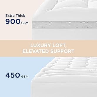 Bedsure King Mattress Topper - Soft Extra Thicker Mattress Pad, Quilted Fitted Mattress Protector with 8-21" Deep Pocket, Breathable Fluffy Pillow Top, White (Extra Thicker), 78x80 Inches