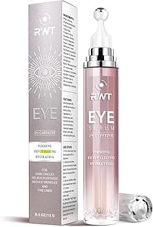 RWT 5% Caffeine Eye Serum & Under Eye Roller Cream for Dark Circles and Puffiness Eye Care Eye Roller Serum with 360° Massage Ball Eye Treatment Serum for Women