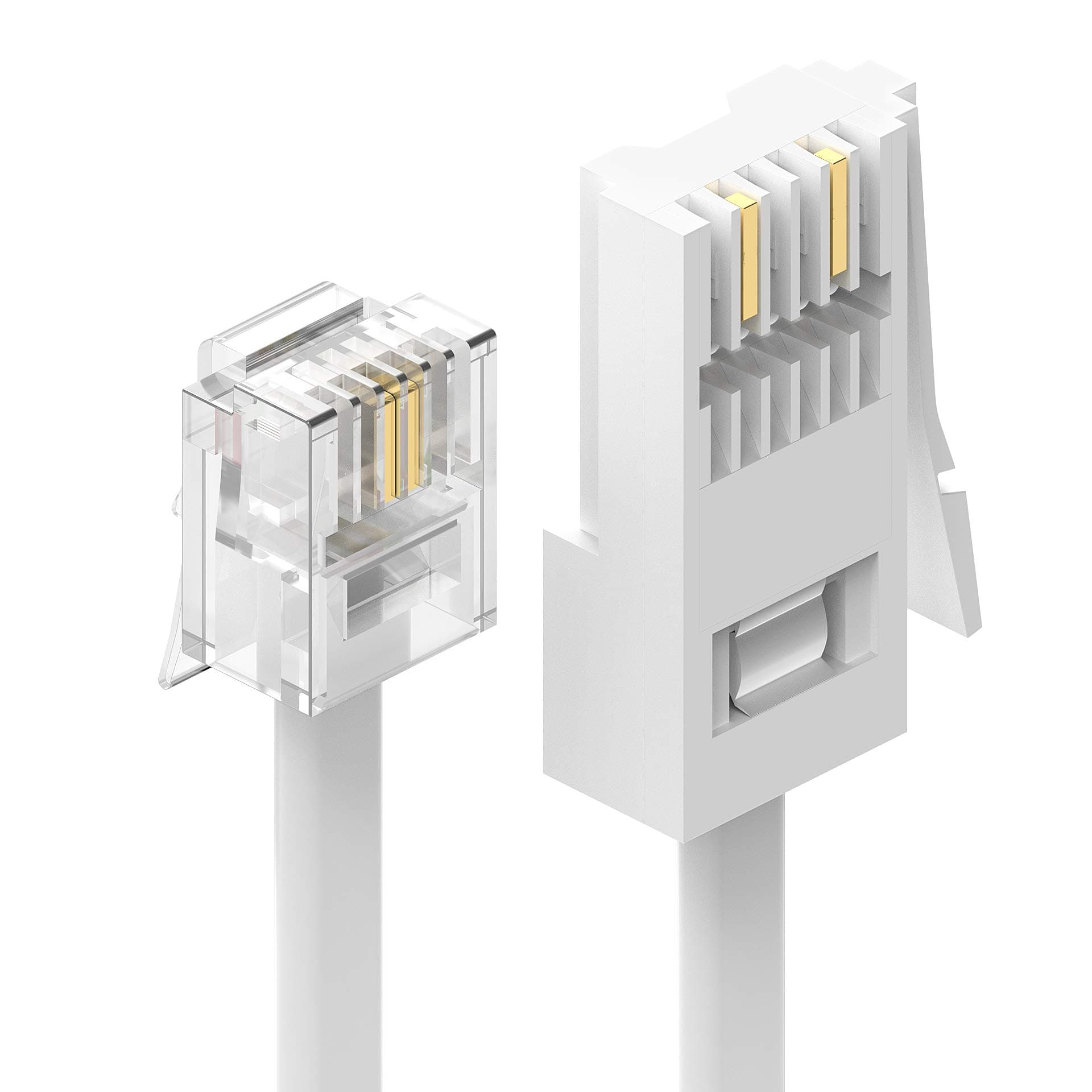 Telephone Cable Phone Cable for Landline ADSL Modem Cable 3M, Ancable BT Plug to RJ11 Male Broadband 6P2C 2-Pin Telephone Cable for BT UK Landline Phone Cord Home & Office Fax Modem