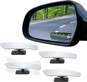4PCS Blind Spot Mirrors, Rear View Mirror, HD Glass Frameless Convex Side Blind Spot Mirror, Universal Adjustable Car Exterior Accessories Compatible with Car SUV and Trucks