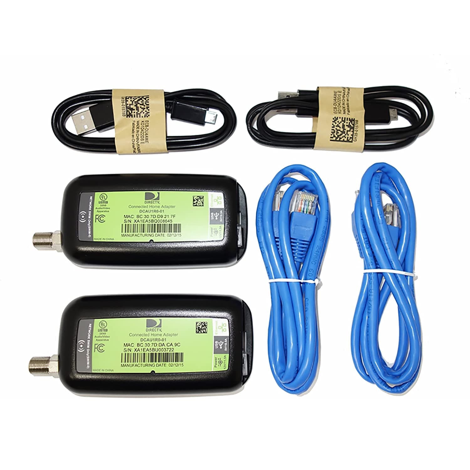 SatelliteSale DIRECTV 2 PACK - DIRECTV Broadband DECA Ethernet to Coax Adapter - Third Generation (with 2 USB Power Cables)