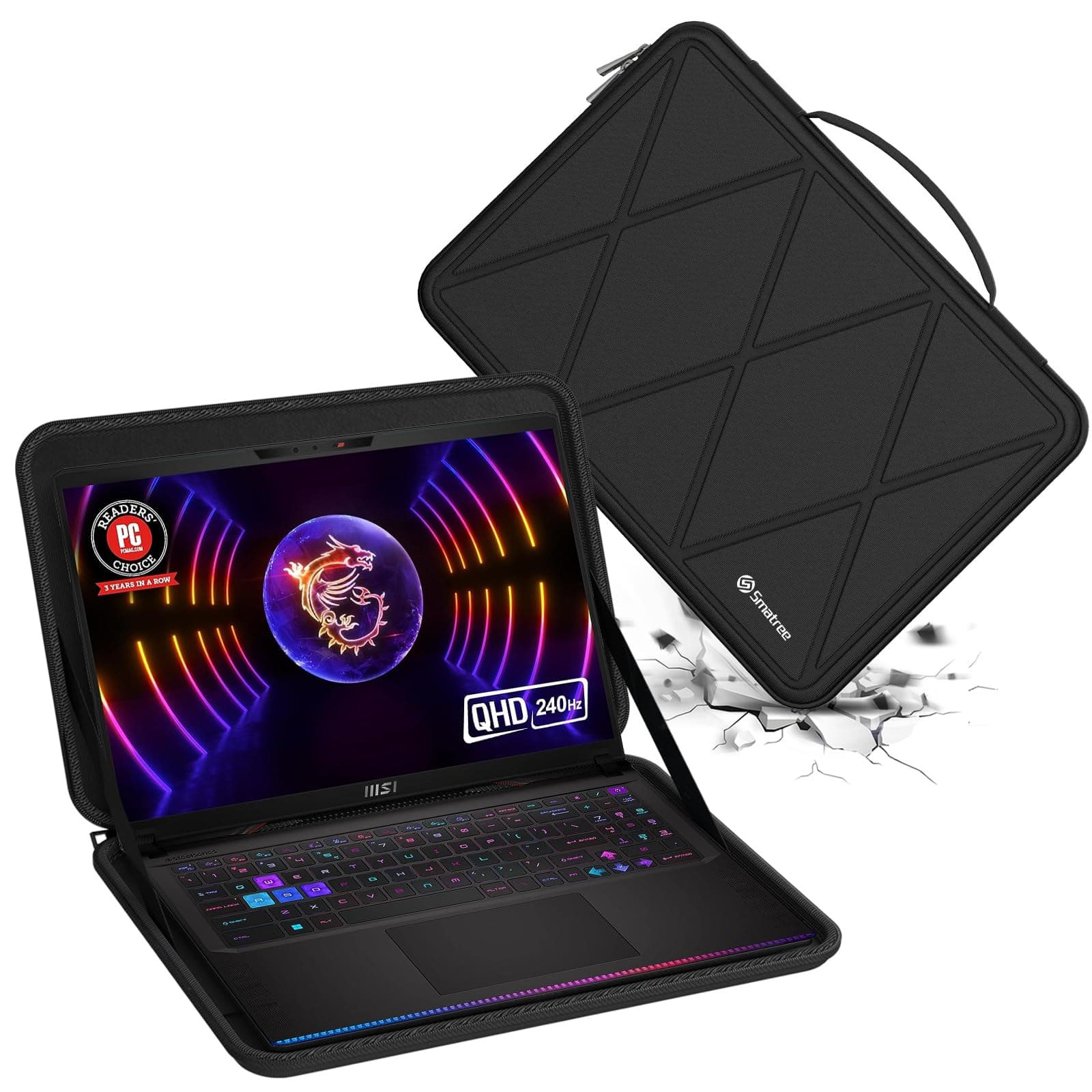 Smatree Hard Eva Protective Sleeve Case Compatible with 17 inch MSI Raider GE78 HX, for 17 inch MSI Raider GE78 HX 14V/13V, for 17 inch MSI Vector 17 HX A14V/A13V Gaming Laptop Notebook Bag (X8327)