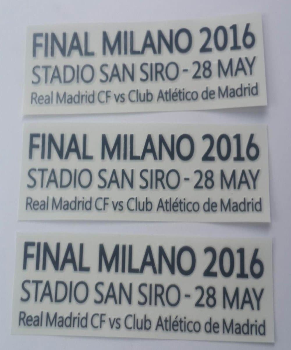 Set 3 X Final Milano 2016 Match detail for Chest Attach Real Madrid UEFA Champions League UCL Final