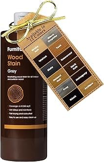 Furniture Clinic Wood Stain (Grey) – Fast Drying, Highly Concentrated, and Easy-to-Apply Wood Stain for All Indoor & Outdoor Wood – Water Based & Non-Toxic – 500ml