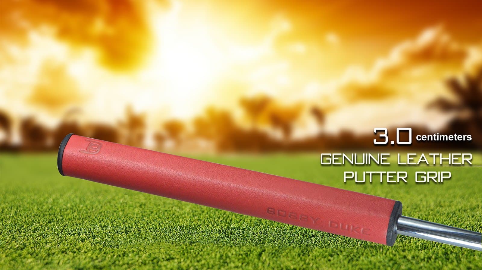 START-UP CLOSING!! BOBBY DUKE LEATHER NON-TAPER STRAIGHT MIDSIZE PUTTER GRIP 100% genuine Finest Handcrafted Leather Golf Putter Replacement Grip- Midsize 3.0 Slim Fit, Stitchback, Laced back