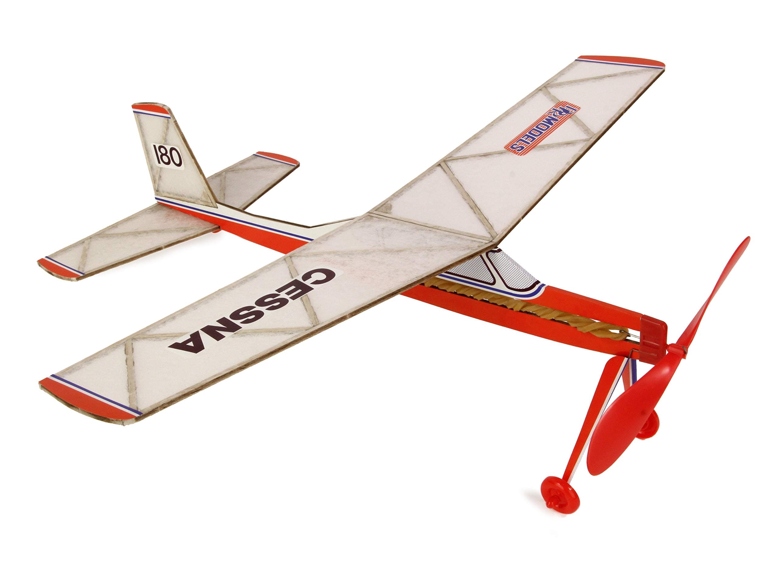 Cessna 180 : DPR Rubber Powered Balsa Wood Model Plane Kit Wingspan 450mm