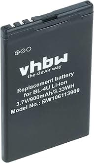 vhbw Battery compatible with teXet TM-333, TM-D305 Mobile Phone Smartphone (900 mAh, 3.7 V, Li-Ion)