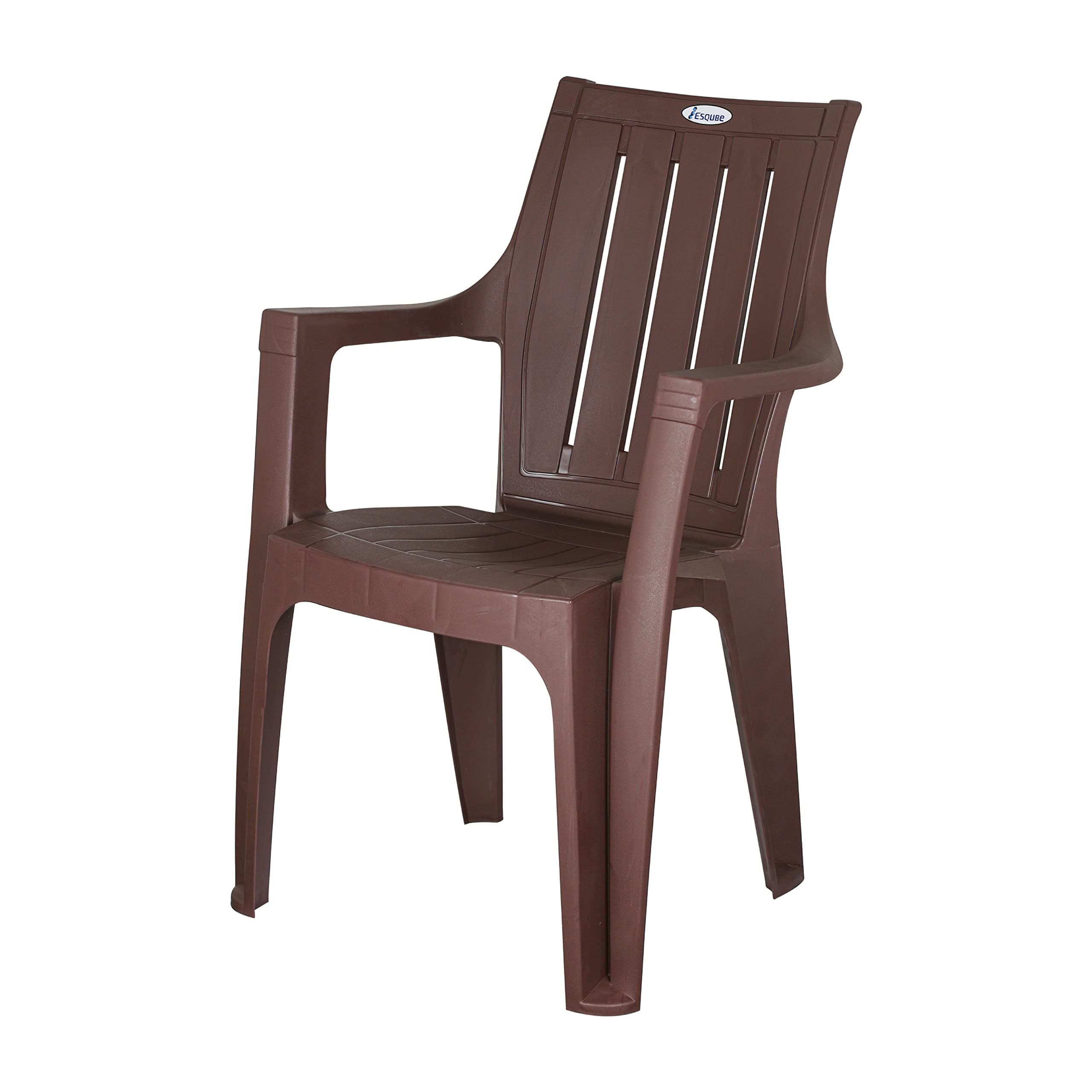 Esqube Neptune Plastic Arm Chair - Brown