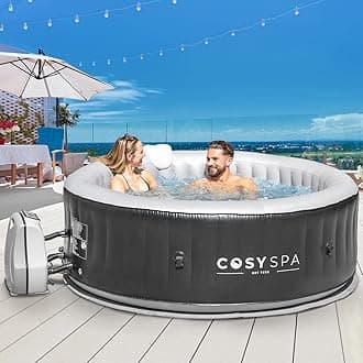 CosySpa Luxury Hot Tub Spa – 40 Degree Quick Heating Inflatable Spa with 130 Air Jet Massage System | 4-6 Person Capacity (Hot Tub Only)