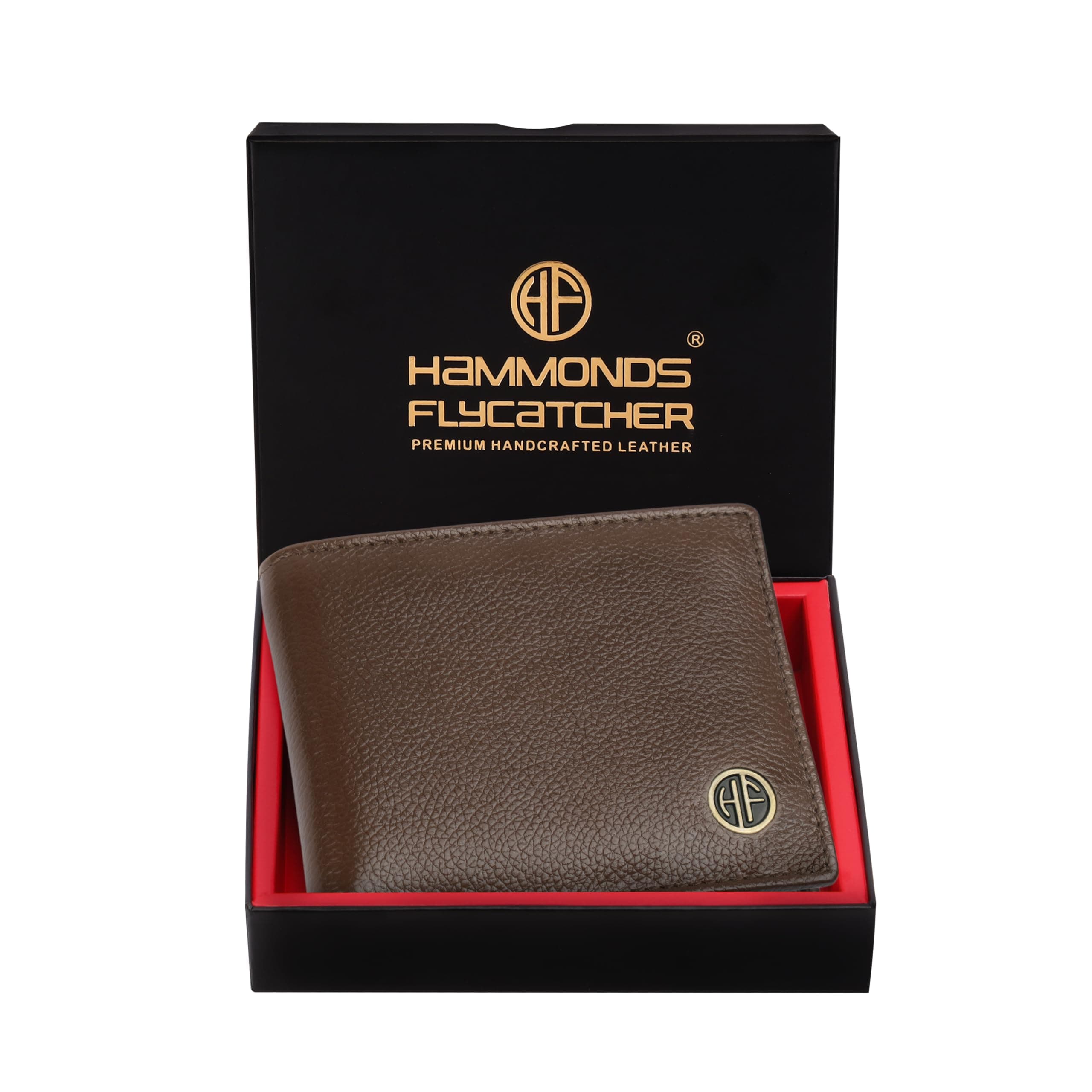 Hammonds Flycatcher RFID Protected Premium Leather Wallet for Men, Brown, Minimalist