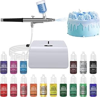 Cakestar Cake Decorating Airbrush Kit with 16 Vibrant Airbrush Food Colors