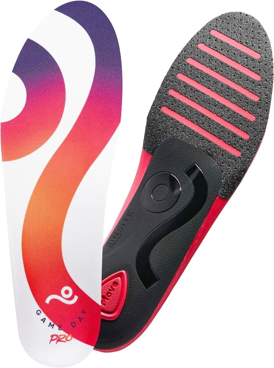 Move Game Day Pro- Ultimate Performance Sports Insoles for Basketball, Volleyball, Football, Tennis, Athletics, Baseball, Running, and Active Lifestyle. Extra Shock Absorption, Multicolor, Men 8-8.5