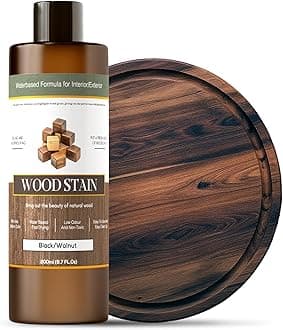 Wood Stain - Stain for Wood - Natural Stain for Furniture - Water Based | Fast Drying, Low Odor - Outdoor & Indoor Paint for Paneling, Cabinets and More - 6.7oz (Black/Walnut)