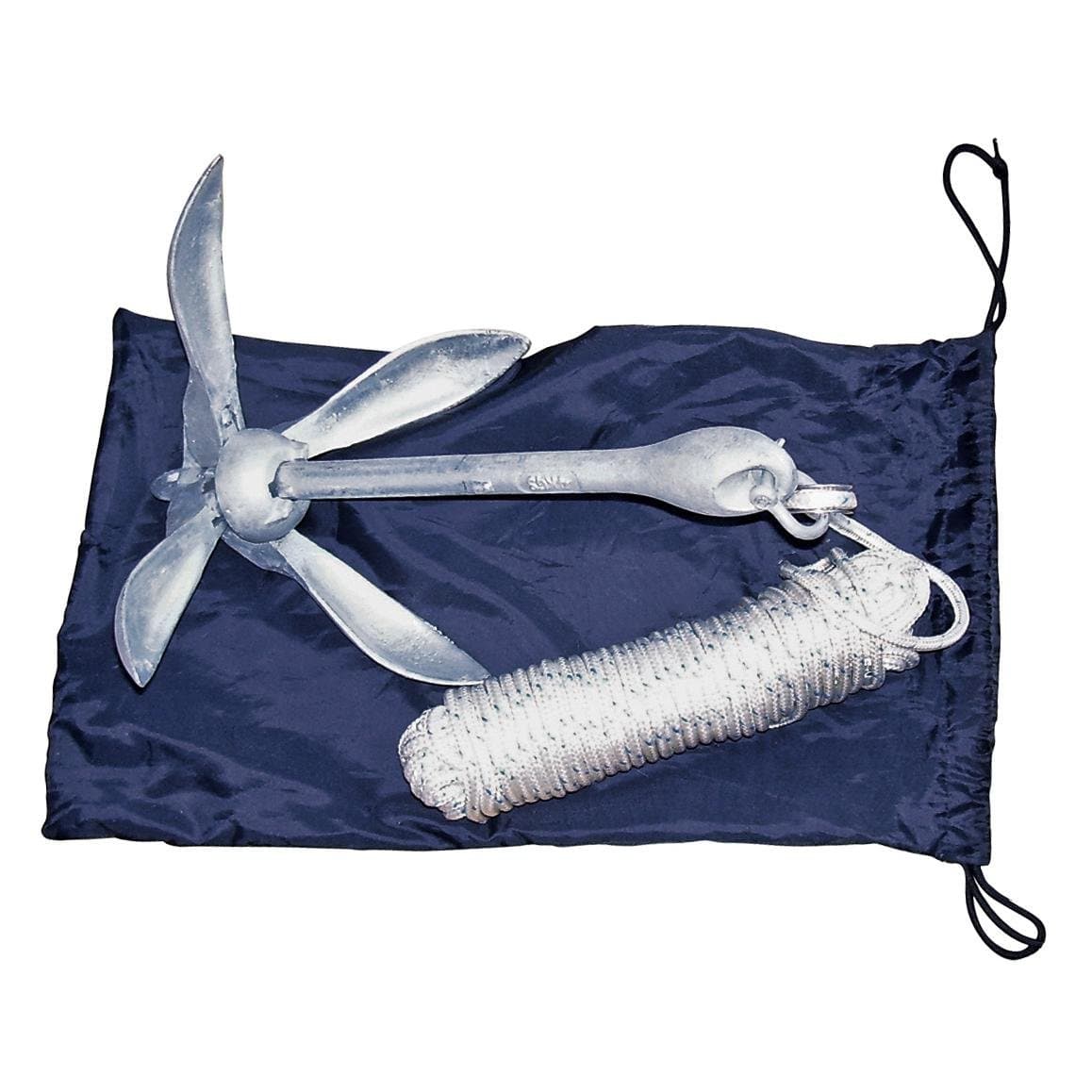 Folding Grapnel Anchor System with Rope, for Small Boats, PWCs, Canoes, Kayaks, dinghies, inflatables, and More
