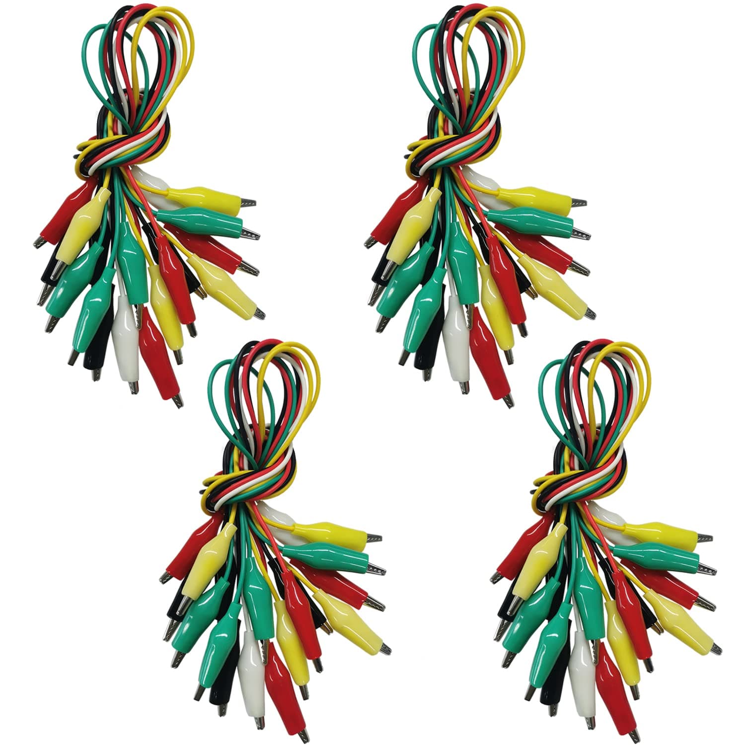 Crocodile Alligator Clips Test Leads 40PCS and 5 Colors, Dual Ended Alligator Clips Electrical Test Probe Lead Wire Cable with Insulators Clips for Circuit Connection/Experiment/Electrical Testing