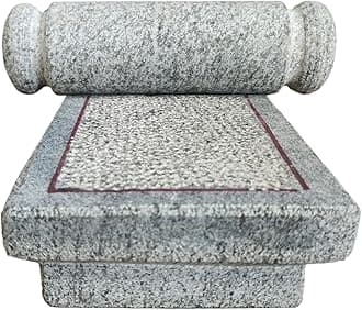 EZAHK Ammikallu, Compact Size Ammi for Kitchen, SIL Batta, Home Decor, Natural Hand Grinder, Mortar and Pestle Set (8 inch)