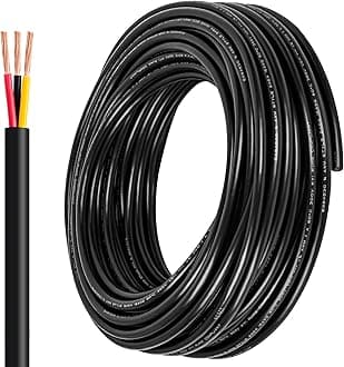 14 Gauge Wire 3 Conductor,14 AWG Electrical Wire Stranded PVC Cord Oxygen-Free Copper Cable,50FT 3 Core Pure Copper Flexible Cable Wire for LED Lamp Lighting Strips Automotive (14AWG-3C, 50FT)…