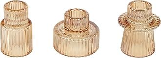 Vixdonos Taper Glass Candlestick Holders Tealight Candle Holders for Table Centerpieces, Wedding Decor and Dinner Party (3 Pcs, Gold)