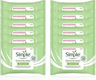 Simple Facial Cleansing Wipes Kind to Skin Sensitive 25's (12 Packs)