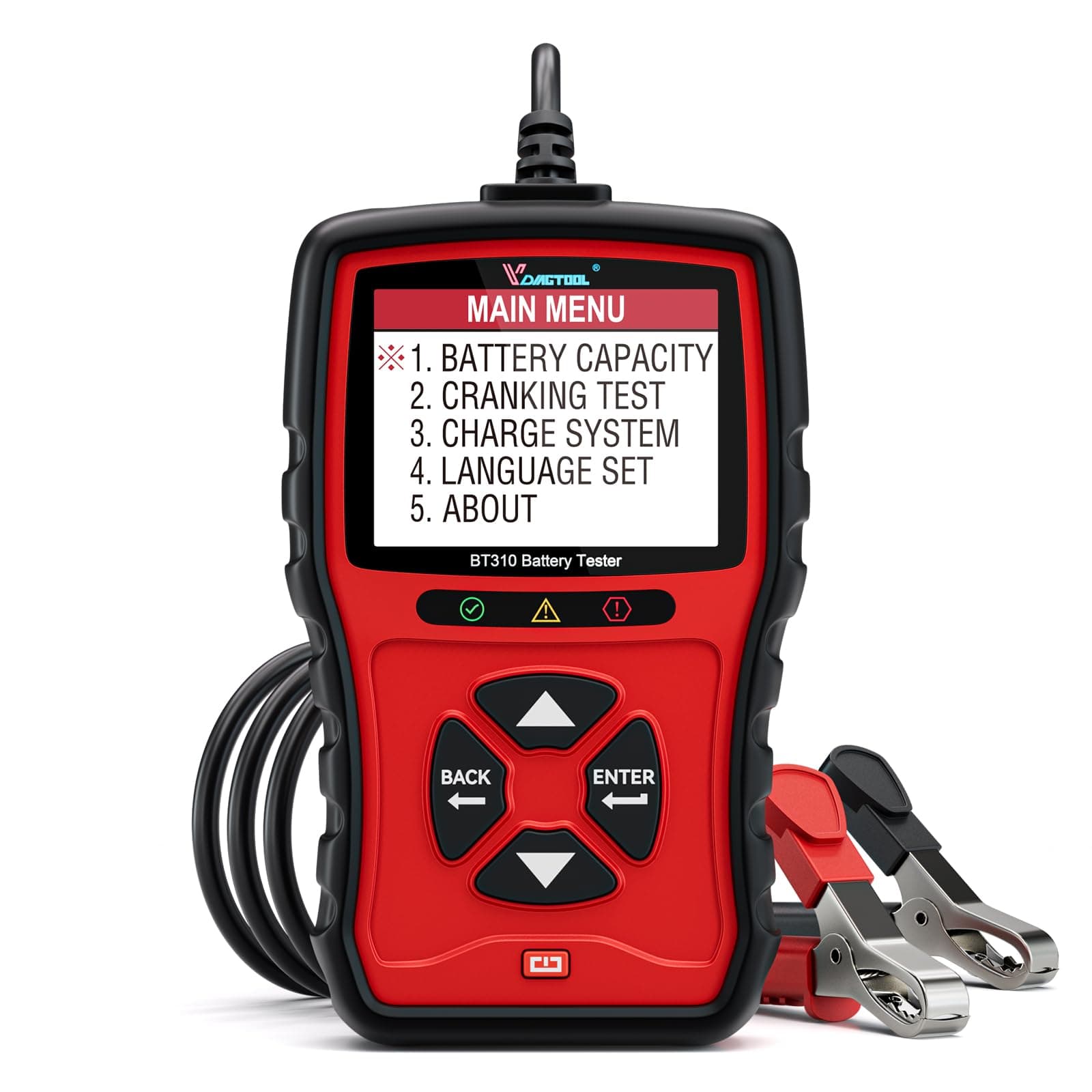 VDIAGTOOL BT310 Car Battery Tester 12V 24V, 100-2000 CCA Automotive Alternator Tester, Load Tester Digital Auto Battery Analyzer, Charging Cranking System Tester for Car Truck Motorcycle SUV ATV Boat