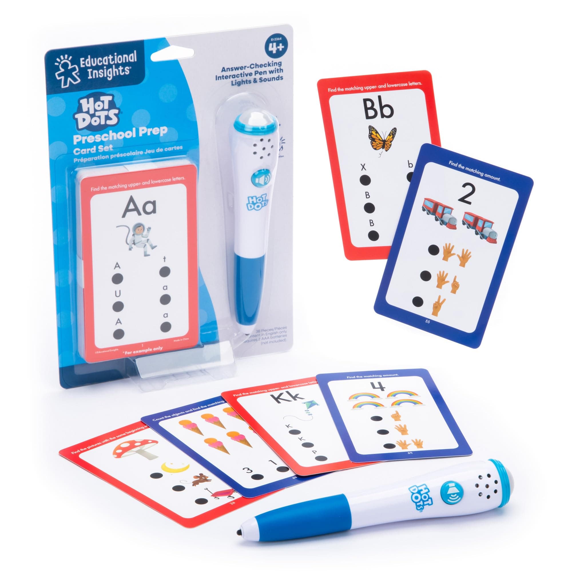 Hot Dots Preschool Prep Set – Toddler ABC Flash Cards with Interactive Pen, Preschool Learning Activities, Reading & Math Workbooks, Learn to Read for Kids ages 4+