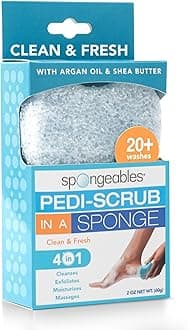 Spongables Pedi Scrub Foot Exfoliating 20+ Wash Sponge, Clean & Fresh, 1 Count